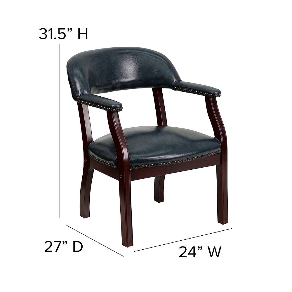 Alt View 13. Alamont Home - Diamond  Traditional Vinyl Side Chair - Upholstered - Navy Vinyl.