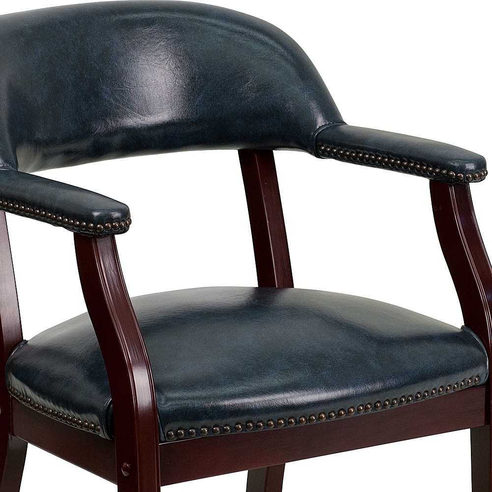 Alt View 15. Alamont Home - Diamond Traditional Vinyl Side Chair - Upholstered - Navy Vinyl.