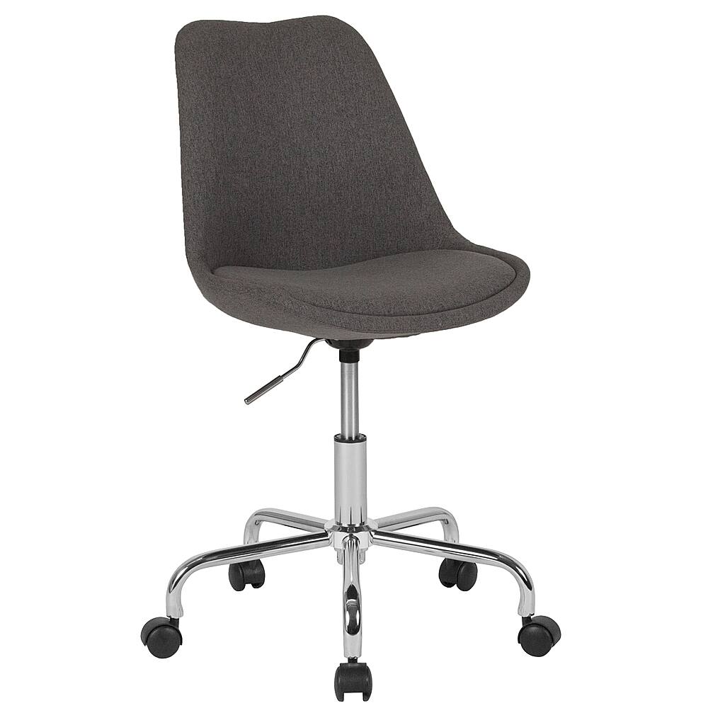 Front. Alamont Home - Aurora Series Contemporary Fabric Swivel Office Chair - Dark Gray.