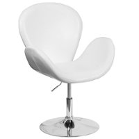 Flash Furniture - Hercules Trestron Series  Contemporary Leather/Faux Leather Side Chair - Upholstered - White - Front_Zoom