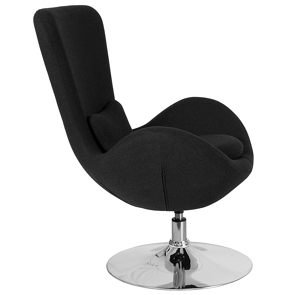 Flash Furniture Egg Series Black Fabric Side Reception Chair with Ottoman 