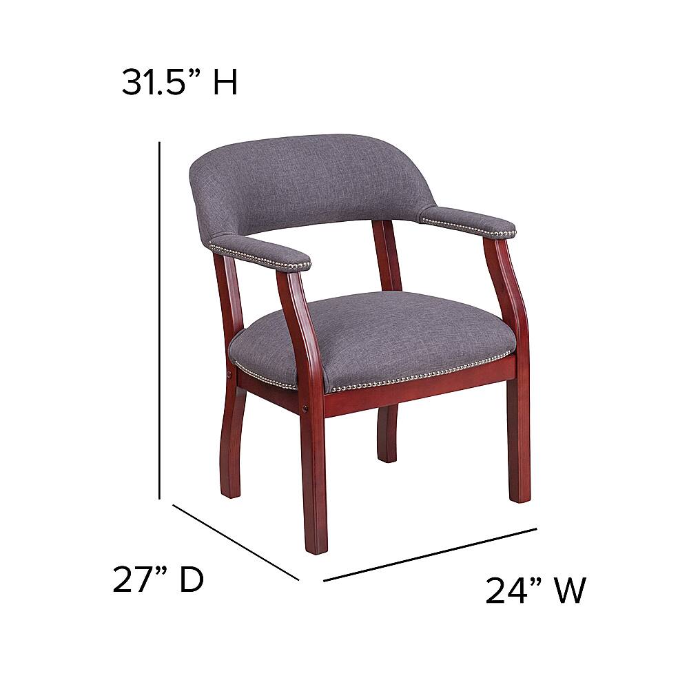 Alt View 13. Alamont Home - Diamond Traditional Fabric Side Chair - Upholstered - Gray Fabric.