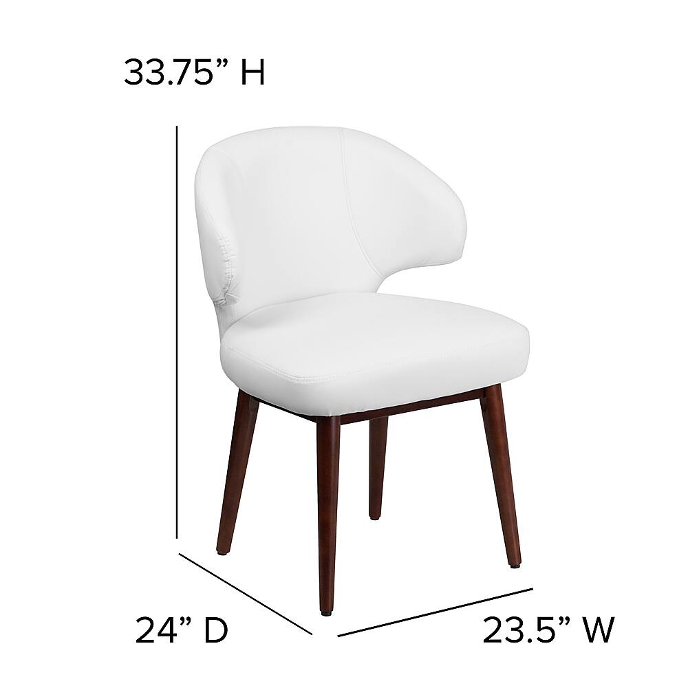 Alt View 13. Alamont Home - Comfort Back Series  Contemporary Leather/Faux Leather Side Chair - Upholstered - White LeatherSoft.