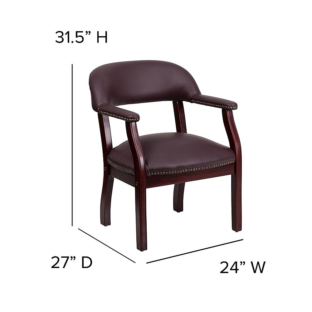 Alt View 13. Alamont Home - Diamond  Traditional Leather/Faux Leather Side Chair - Upholstered - Burgundy LeatherSoft.