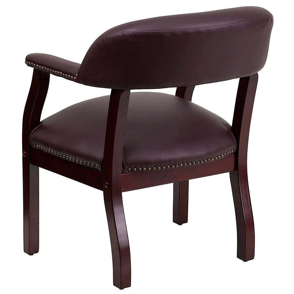 Alt View 14. Alamont Home - Diamond  Traditional Leather/Faux Leather Side Chair - Upholstered - Burgundy LeatherSoft.