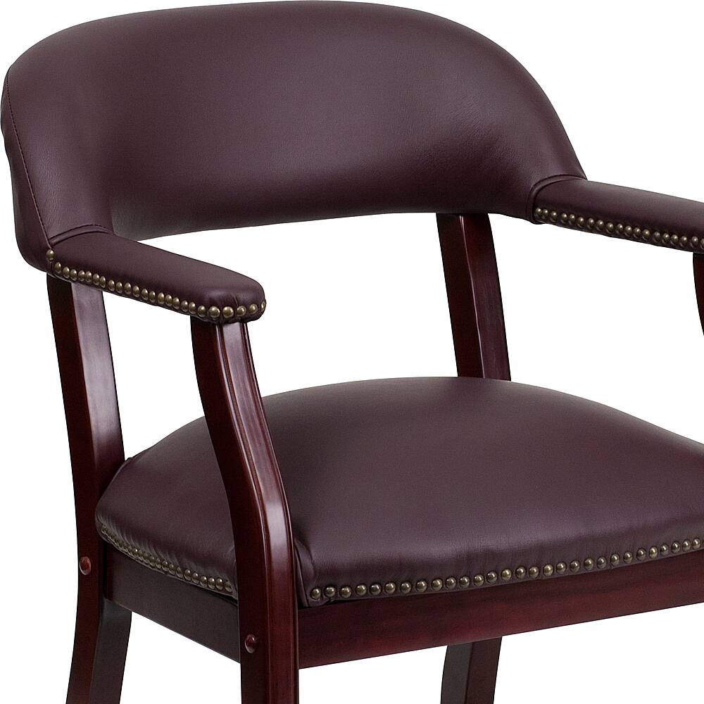 Alt View 15. Alamont Home - Diamond  Traditional Leather/Faux Leather Side Chair - Upholstered - Burgundy LeatherSoft.