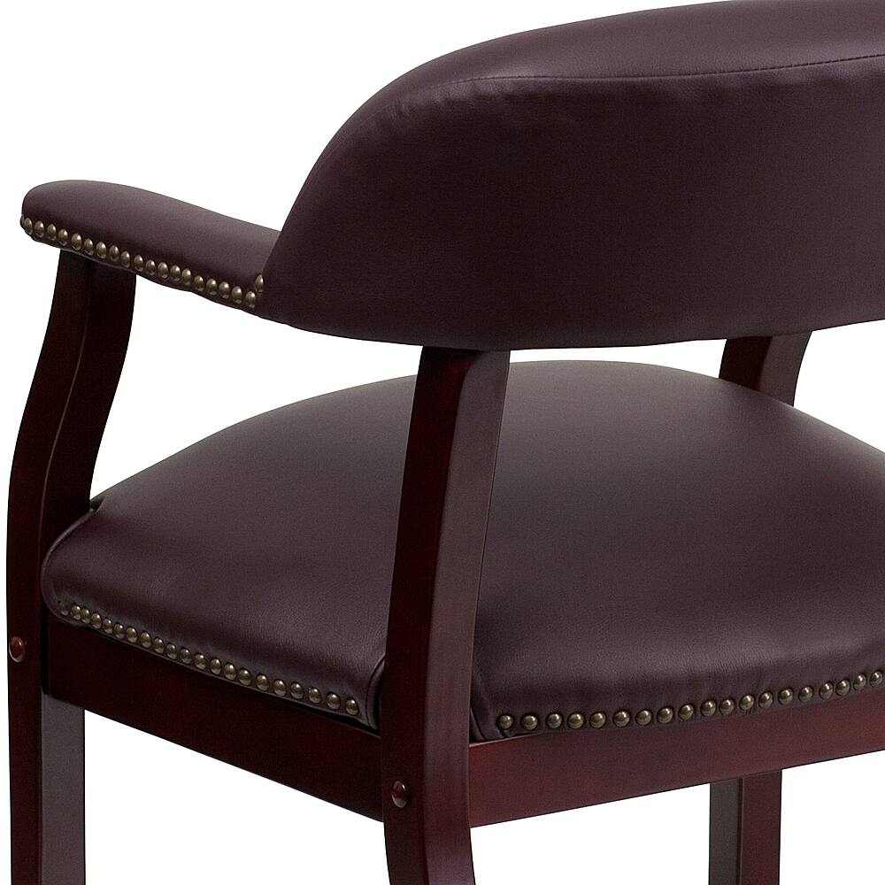 Alt View 17. Alamont Home - Diamond  Traditional Leather/Faux Leather Side Chair - Upholstered - Burgundy LeatherSoft.