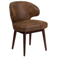 Flash Furniture - Comfort Back  Contemporary Fabric Side Chair - Upholstered - Bomber Jacket Microfiber - Front_Zoom