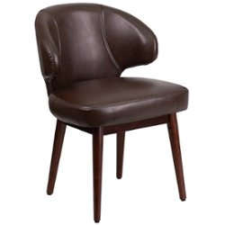 Flash Furniture - Comfort Back  Contemporary Leather/Faux Leather Side Chair - Upholstered - Brown LeatherSoft - Front_Zoom