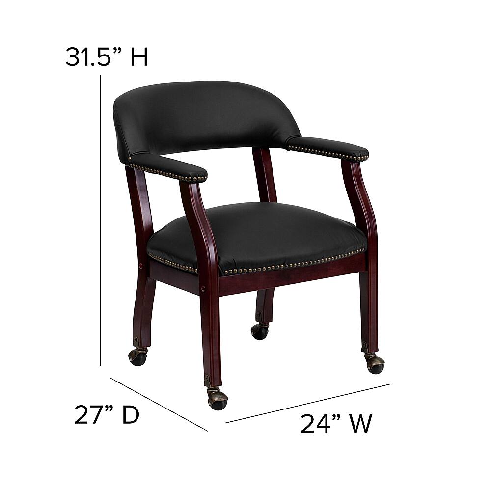 Alt View 13. Alamont Home - Diamond  Traditional Leather/Faux Leather Side Chair - Upholstered - Black LeatherSoft.