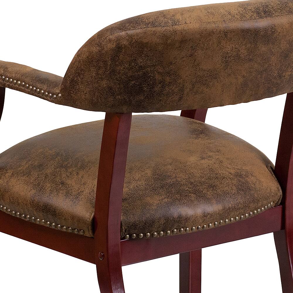 Alt View 17. Alamont Home - Diamond Traditional Fabric Side Chair - Upholstered - Bomber Jacket Brown Microfiber.