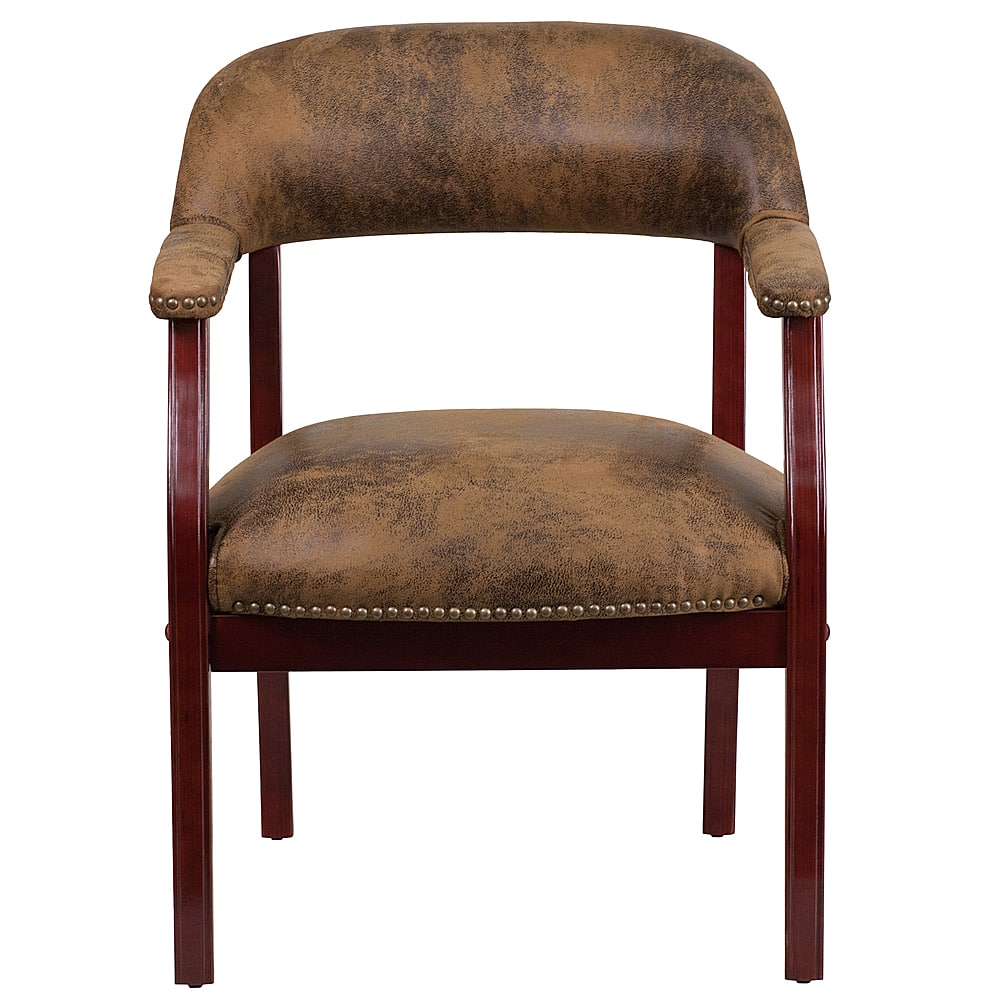 Alt View 11. Alamont Home - Diamond Traditional Fabric Side Chair - Upholstered - Bomber Jacket Brown Microfiber.