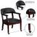 Alt View 39. Alamont Home - Sarah Traditional Vinyl Side Chair - Upholstered - Black Vinyl.