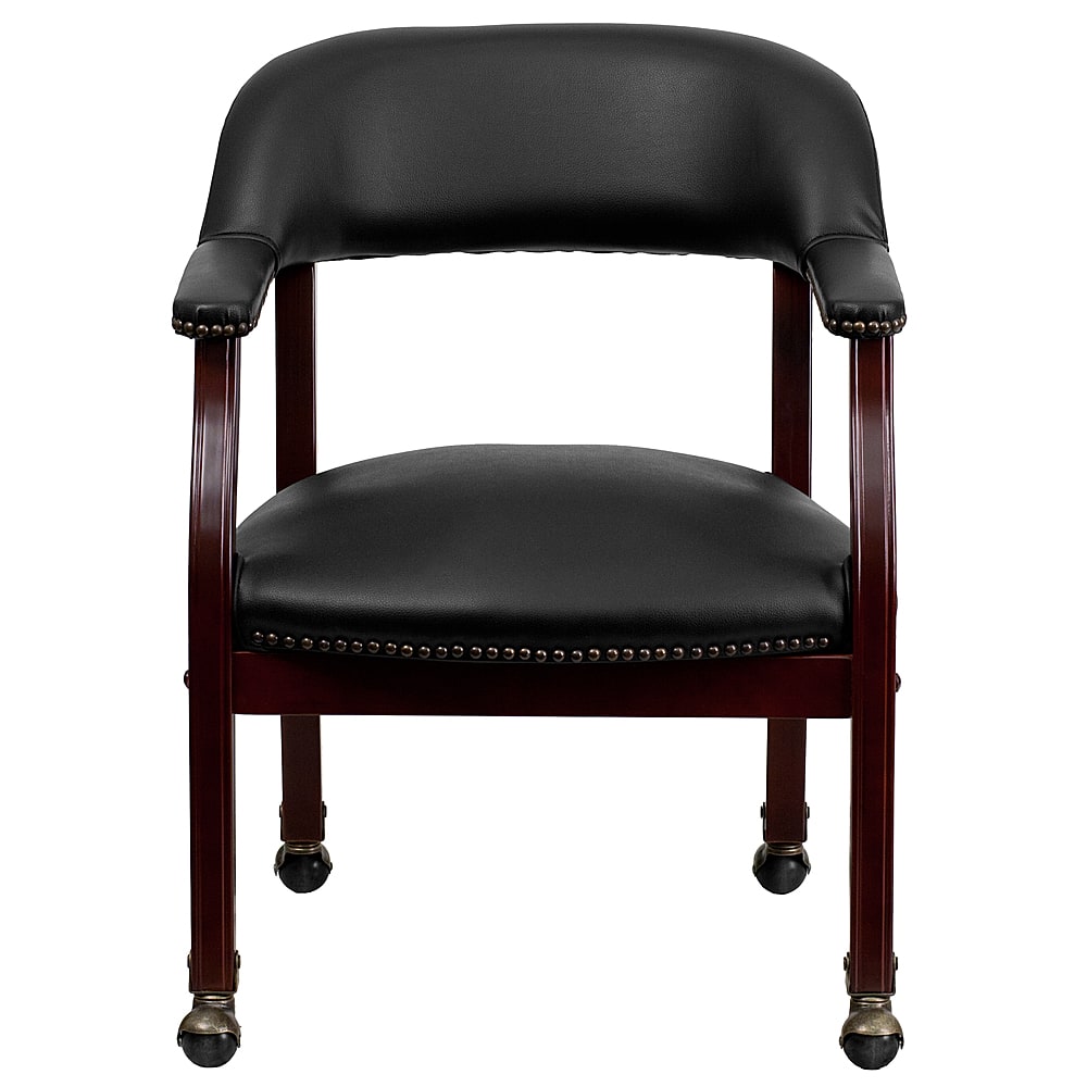 Flash Furniture – Sarah Traditional Vinyl Side Chair – Upholstered – Black Vinyl Sansujyuku sansujyuku.com