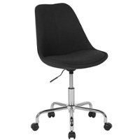 Flash Furniture - Aurora Series Contemporary Fabric Swivel Office Chair - Black - Front_Zoom