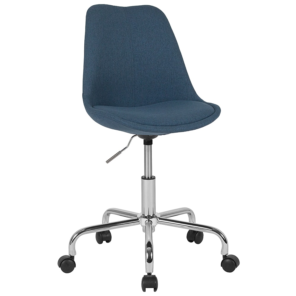Alamont Home - Aurora Series Contemporary Fabric Swivel Office Chair - Blue - Front_Zoom