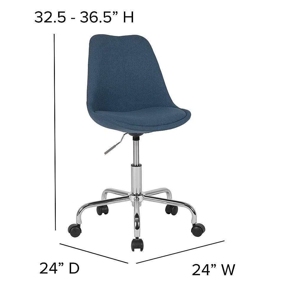 Alt View 13. Alamont Home - Aurora Series Contemporary Fabric Swivel Office Chair - Blue.