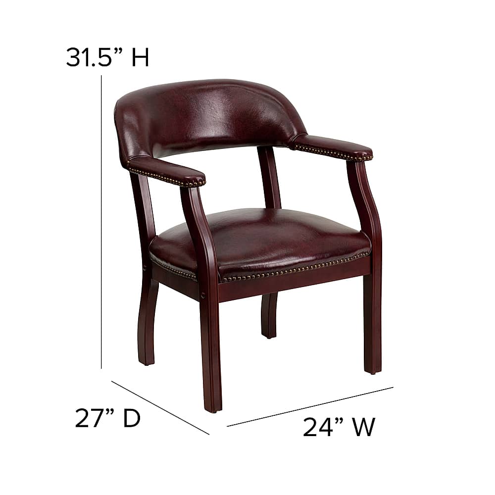 Alt View 13. Alamont Home - Diamond Traditional Vinyl Side Chair - Upholstered - Oxblood Vinyl.