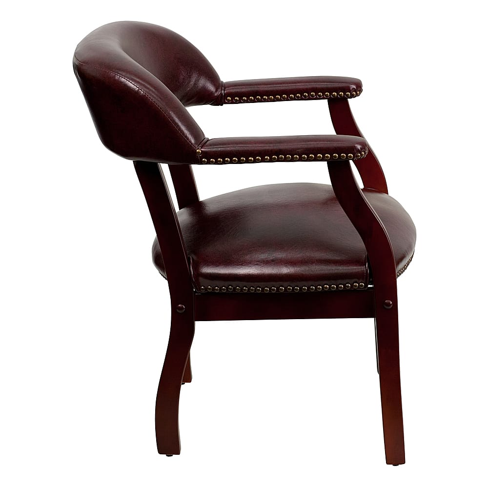Alt View 16. Alamont Home - Diamond Traditional Vinyl Side Chair - Upholstered - Oxblood Vinyl.