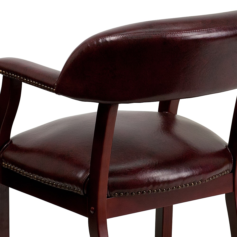Alt View 17. Alamont Home - Diamond Traditional Vinyl Side Chair - Upholstered - Oxblood Vinyl.