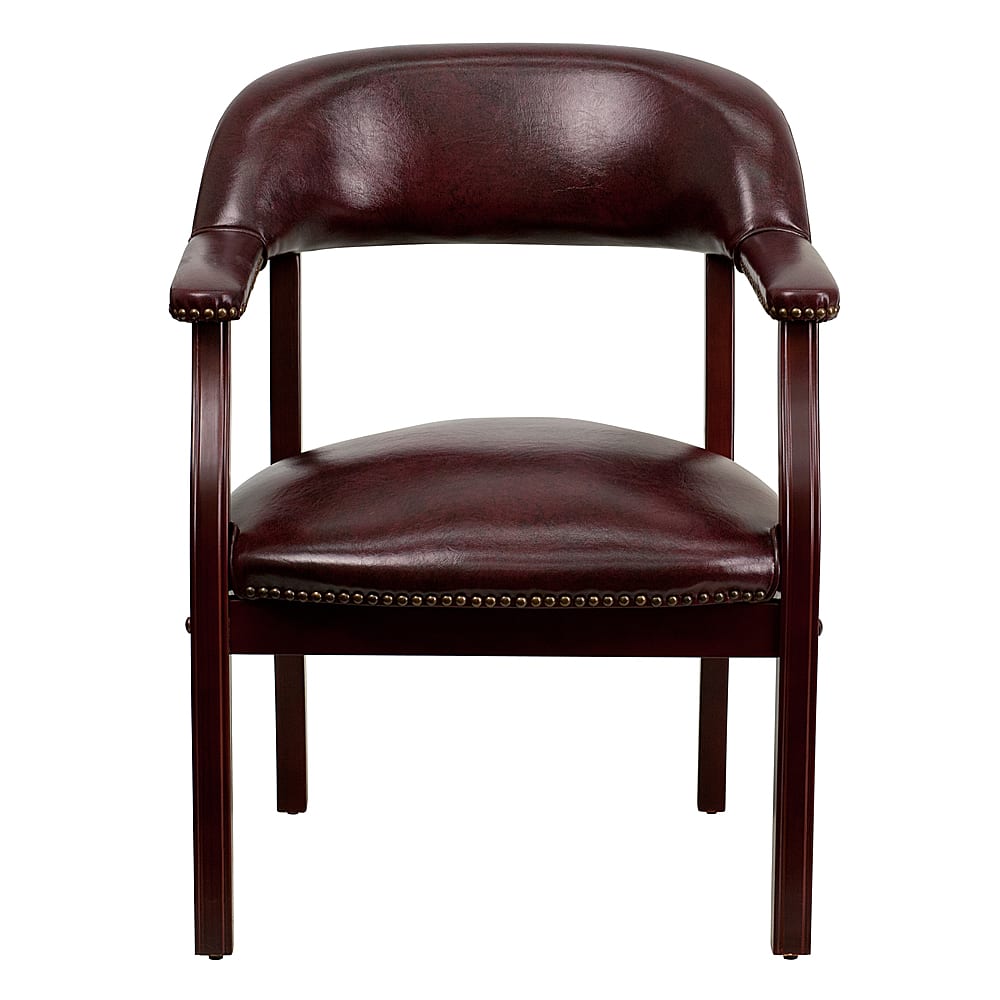 Alt View 11. Alamont Home - Diamond Traditional Vinyl Side Chair - Upholstered - Oxblood Vinyl.