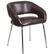 Front. Alamont Home - Fusion Contemporary Leather/Faux Leather Side Chair - Upholstered - Brown.