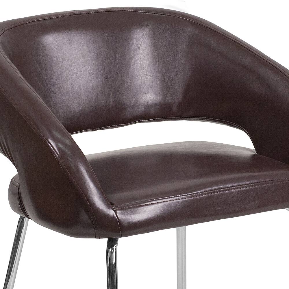 Alt View 15. Alamont Home - Fusion  Contemporary Leather/Faux Leather Side Chair - Upholstered - Brown.
