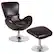 Front. Alamont Home - Egg Contemporary Leather/Faux Leather Chair and Ottoman Set - Brown LeatherSoft.