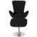 Alt View 11. Alamont Home - Egg Contemporary Fabric Chair and Ottoman Set - Black Fabric.