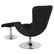 Alt View 12. Alamont Home - Egg Contemporary Fabric Chair and Ottoman Set - Black Fabric.