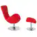 Alt View 13. Alamont Home - Egg Contemporary Fabric Chair and Ottoman Set - Red Fabric.