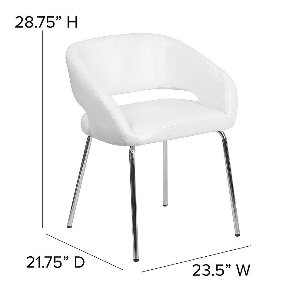 Alt View 13. Alamont Home - Fusion  Contemporary Leather/Faux Leather Side Chair - Upholstered - White.