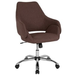 Flash Furniture - Madrid Contemporary Fabric Executive Swivel Office Chair - Brown Fabric - Front_Zoom