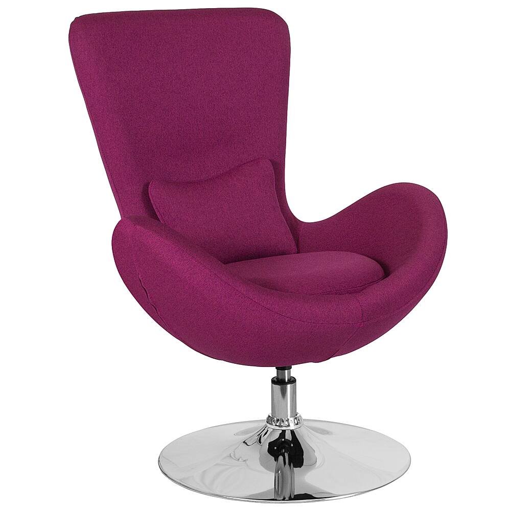 Front. Alamont Home - Egg  Contemporary Fabric Accent Chair - Upholstered - Magenta Fabric.
