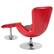 Alt View 12. Alamont Home - Egg Contemporary Leather/Faux Leather Chair and Ottoman Set - Red LeatherSoft.
