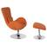 Alt View 13. Alamont Home - Egg Contemporary Fabric Chair and Ottoman Set - Orange Fabric.