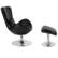 Alt View 13. Alamont Home - Egg Contemporary Leather/Faux Leather Chair and Ottoman Set - Black LeatherSoft.