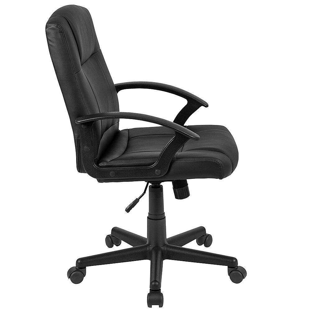 Alt View 22. Alamont Home - Coffman Contemporary Leather/Faux Leather Swivel Office Chair - Black.