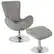 Front. Alamont Home - Egg Contemporary Fabric Chair and Ottoman Set - Light Gray Fabric.