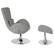 Alt View 13. Alamont Home - Egg Contemporary Fabric Chair and Ottoman Set - Light Gray Fabric.