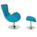 Alt View 13. Alamont Home - Egg Contemporary Fabric Chair and Ottoman Set - Aqua Fabric.