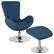 Front. Alamont Home - Egg Contemporary Fabric Chair and Ottoman Set - Blue Fabric.