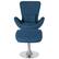 Alt View 11. Alamont Home - Egg Contemporary Fabric Chair and Ottoman Set - Blue Fabric.