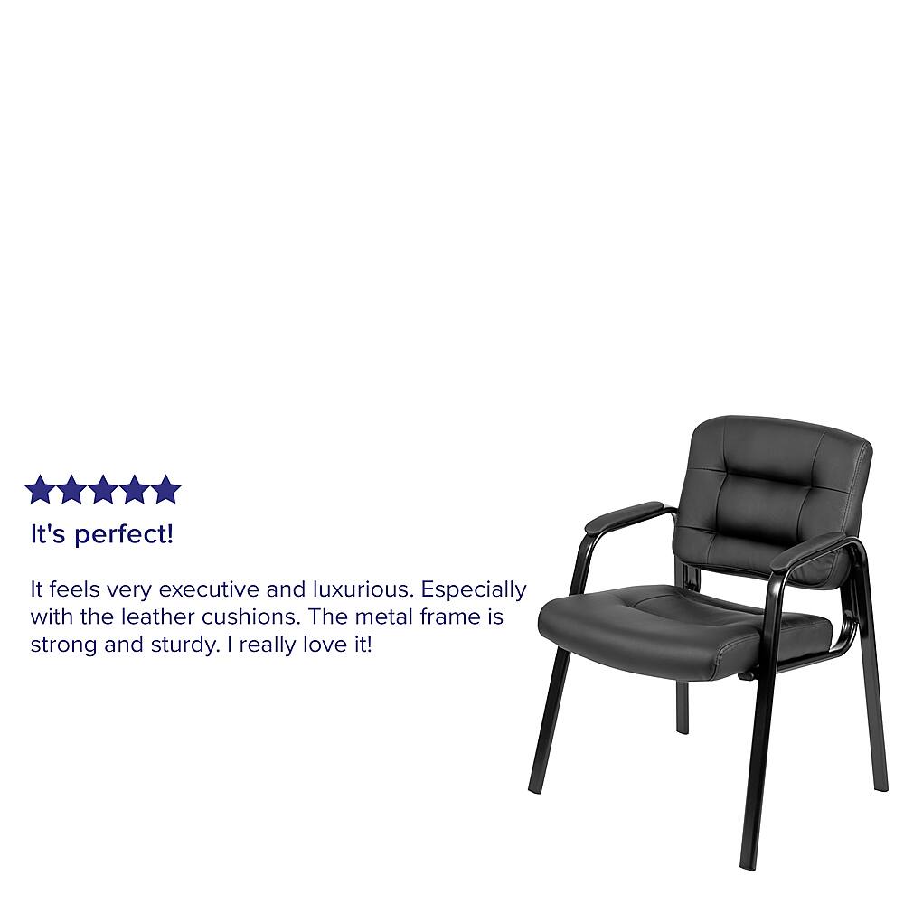 Alt View 38. Alamont Home - Darwin  Contemporary Leather/Faux Leather Side Chair - Unupholstered - Black.