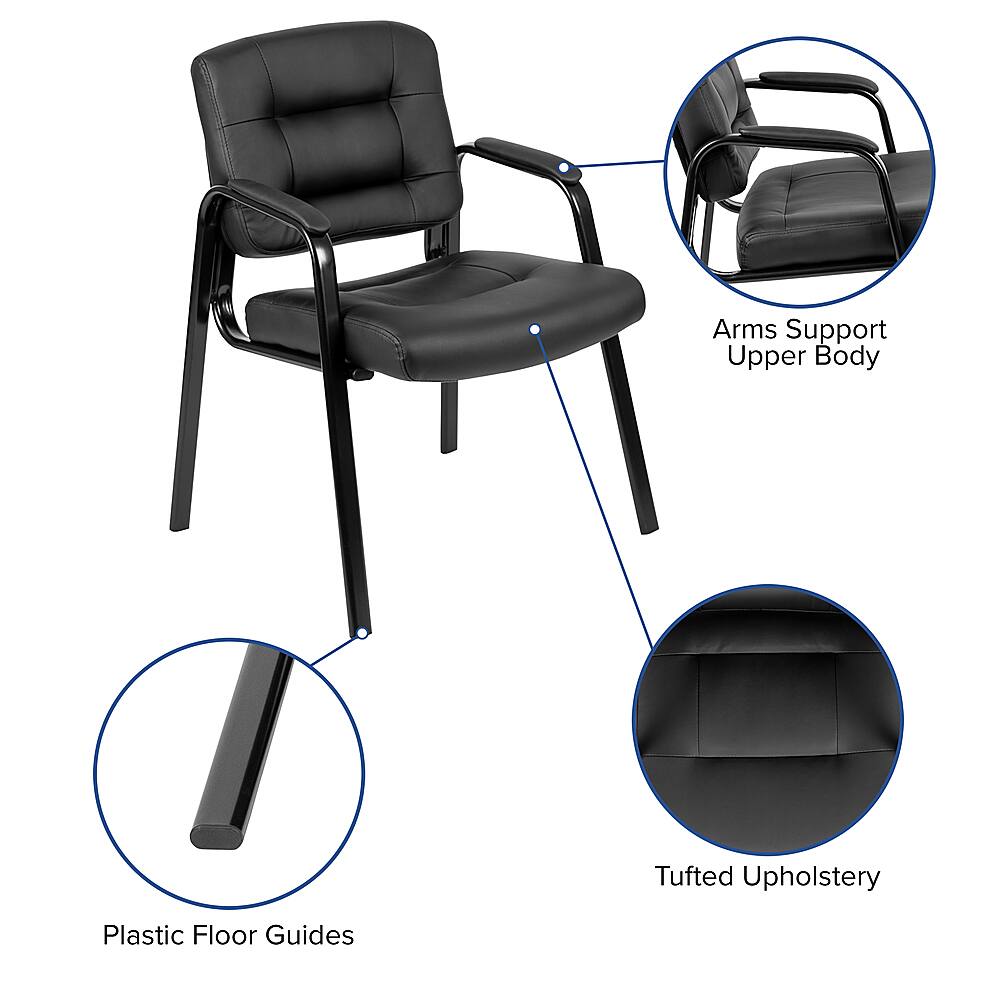 Alt View 39. Alamont Home - Darwin  Contemporary Leather/Faux Leather Side Chair - Unupholstered - Black.
