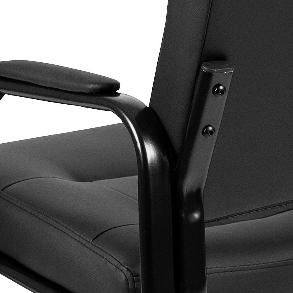 Alt View 19. Alamont Home - Darwin  Contemporary Leather/Faux Leather Side Chair - Unupholstered - Black.