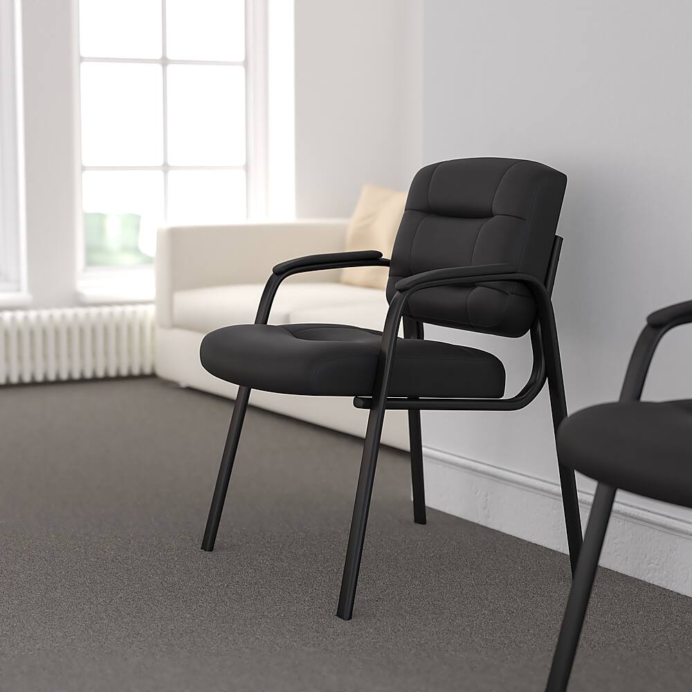 Alt View 12. Alamont Home - Darwin  Contemporary Leather/Faux Leather Side Chair - Unupholstered - Black.