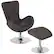 Front. Alamont Home - Egg Contemporary Fabric Chair and Ottoman Set - Dark Gray Fabric.