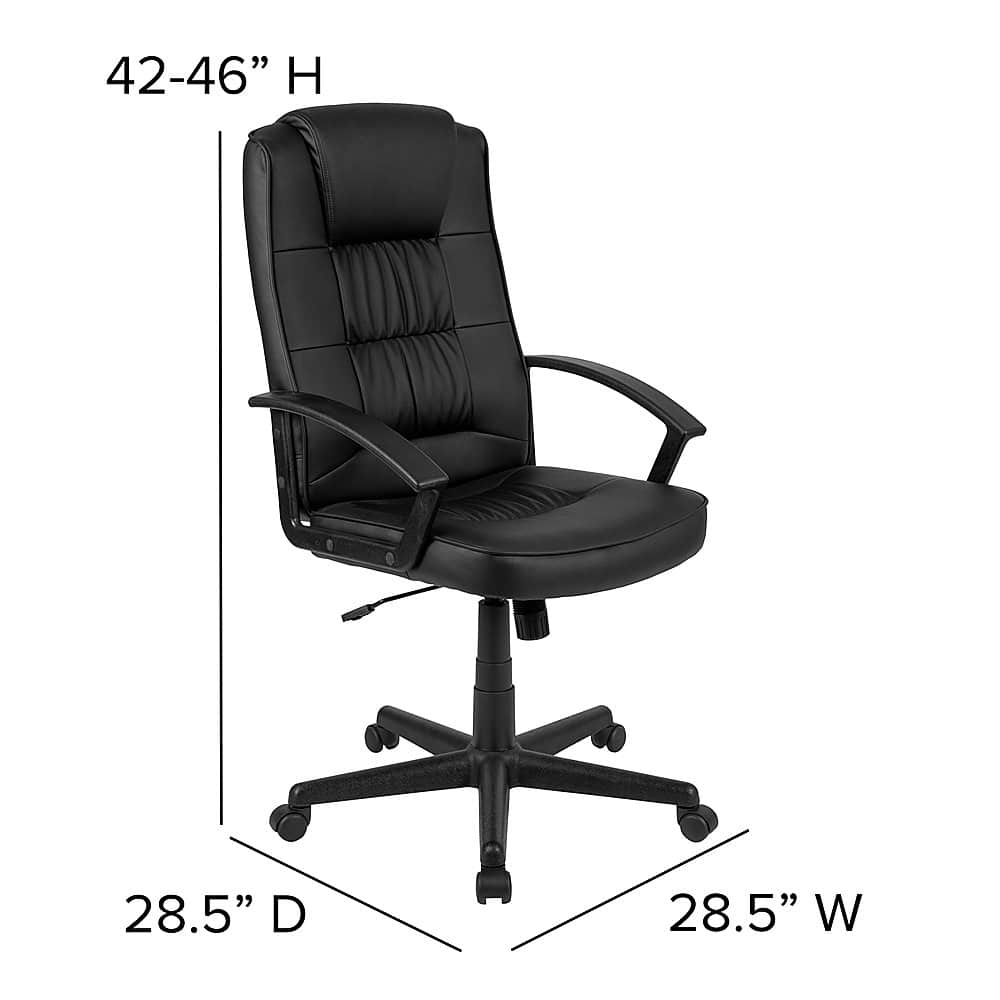 Alt View 13. Alamont Home - Biscayne Contemporary Leather/Faux Leather Swivel Office Chair - Black.