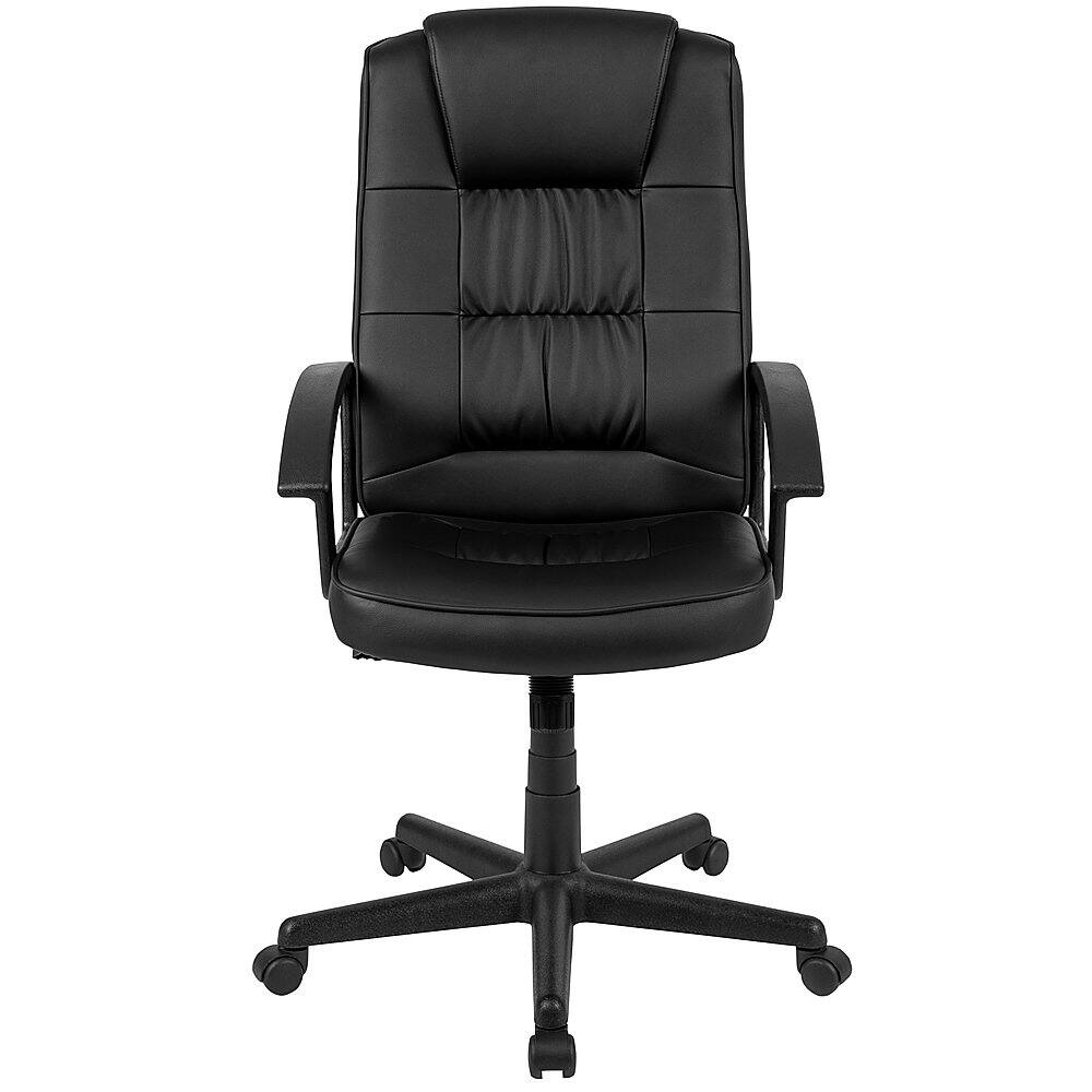 Flash Furniture – Biscayne Contemporary Leather/Faux Leather Swivel Office Chair – Black Sansujyuku sansujyuku.com